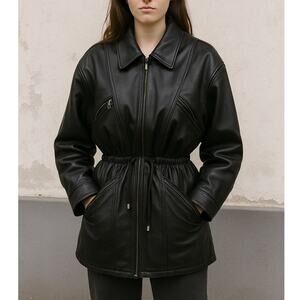 Danier Vintage Leather Drawstring Waist Jacket